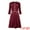 Dark Red, variant on A-Line Contrast Color Tweed Trim Dress 2XL White