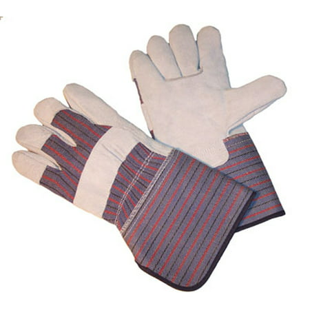 G & F 5025 Extra Long Cuff (4 1/2 Inch) Leather Palm Work Gloves, Gloves for Driving and Construction,