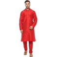 thumbnail image 1 of Royal Kurta Silk Blend Loop Button Kurta Pyjama Set For Men (42, Book Red), 1 of 1