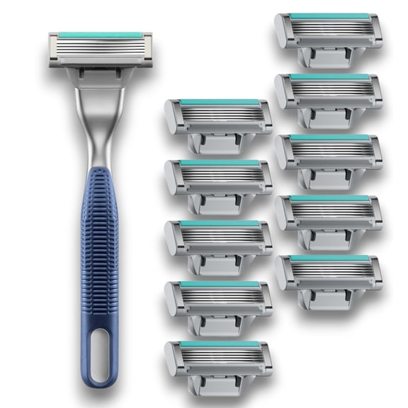 Harry's Plus Razor Blade Refills, 11 Pack and 1 Harry's Original Plus Handle Bulk Repack . 5-Blade Cartridges with Precision Trimmer, Compatible with 'Harry's Plus' Razors for Men