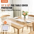 thumbnail image 2 of VEVOR - Protector de mesa transparente de 30,5 x 30,5 mm (12 x 12 pulgadas), mantel de plástico PVC de 1,5 mm de grosor, protector de escritorio impermeable para escritorio, 2 of 9