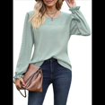 thumbnail image 2 of Camisas de Larga para Mujer, Cuello Redondo, Túnicas Informales Holgadas, Blusas Elegantes para el Trabajo, Ropa de Moda de Otoño 2025 Judías M, 2 of 10