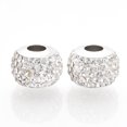 thumbnail image 2 of 10pc Polymer Clay Rhinestones European Beads Large Hole Beads with Platinum Plated Brass Single Cores Rondelle Crystal 11x8mm Hole: 4.5mm, 2 of 3