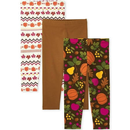 The Children's Place Toddler Girl Legging 3-Pack Set, Sizes 12-5T