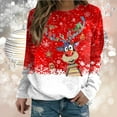 thumbnail image 3 of Womens Fall Sweatshirts Christmas Moose Snowflake Snowman Graphic Tops Shirt Cute Crewneck Long Sleeve Blouse, 3 of 3