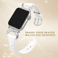 thumbnail image 6 of Leather Bands Compatible with Apple Watch Band 41mm 40mm 38mm 42mm 44mm 45mm 46mm 49mm Women, Slim Thin Dressy Strap with C-Shape Metal Buckle for iWatch Series 10 9 Ultra SE 8 7 6 5 4 3 2 1, 6 of 7