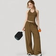 thumbnail image 6 of Women's Wide Leg Lounge Pants with Drawstring Waist and Relaxed Fit for All-Day Comfort - X Large, Brown, 6 of 7