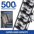thumbnail image 5 of BEHERZT 4 Step Ladder, Sturdy Portable Metal Ladder for Home, 500lbs Capacity Folding Step Stool with Wide Pedal for Adults, Black, 5 of 6