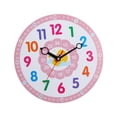 thumbnail image 3 of Reloj analógico silencioso para niños, reloj infantil que no hace , reloj de pared rosa para enseñar a los niños, reloj para profesores, 3 of 9