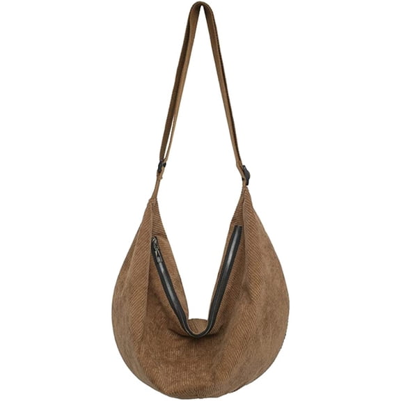 CoCopeaunt Retro Corduroy Hobo Shoulder Bag for Women Men Fashion Large Light Canvas Crossbody Bag