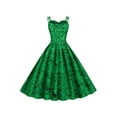 thumbnail image 3 of Liacowi Womens St Patrick's Day Dress Sleeveless Elegant Printed Cocktail Swing 1950s Vintage Retro Party Dresses, 3 of 9