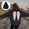 thumbnail image 2 of vigerkar Hoodies for Women Oversized Wings Graphic Sweatshirts Fall Fashion Outfits Casual Sweaters Tops Workout Winter Clothes (Black, XXL), 2 of 5