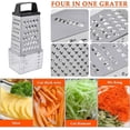 thumbnail image 3 of Ralladores de cocina: rallador cuadrado de acero inoxidable para verduras, zanahorias, queso, frutas, 3 of 5