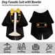 thumbnail image 2 of Dog tuxedo dog suit and bandana set, dogs tuxedo wedding party suits, Dog Prince Wedding Shirt (L), 2 of 5