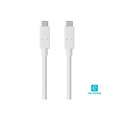 UPC: 0889028068786 | Monoprice USB C to USB C 3.1 Gen 1 Cable – 2 Meters (6.6 Feet) – White | 5Gbps  3A  30AWG  Type C  Compatible with Xbox One / PS5 / Switch / iPad / Android and More – Essentials Series