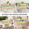 thumbnail image 7 of Pioneer Flower Floral Print Pattern Round Fitted Tablecloth with Elastic Edge,Dining Table Cover Waterproof,Outdoor Round Tablecloth for Camping,Dining,Indoor and Outdoor, 7 of 7