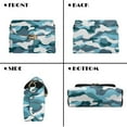thumbnail image 2 of SCRAWLGOD Camouflage White Blue Crossbody Purse for Women Leather Daily Small Purses Minimalist Women's Crossbody Handbags Metal Buckle Shoulder Bags with Chain Strap, 2 of 7