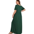 thumbnail image 4 of Asklazy Women's Short Sleeve Loose Plain Maxi Dresses Casual Long Dresses with Pockets,St Patrick Day,Dark green,3XL, 4 of 11