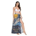 thumbnail image 2 of FORMRS Womens Beach Sarong Semi-Sheer Bikini Wrap Skirt Swimsuit Cover-ups, Swirling Starry Sky, 2 of 7
