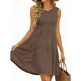 thumbnail image 3 of UVN Summer Tank Dresses for Women Crew Neck Flowy Midi Ladies Beach Dresses Casual Sleeveless Sundresses with Pockets, 3 of 9