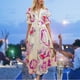 thumbnail image 1 of Vestido De Mujer Vestido elegante con cuello en V Maxi Dress Vestidos Moda suave para boda (Rose Red S) Cgtredaw para Mujer Rosa roja T M, 1 of 6