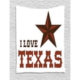 thumbnail image 1 of Texas Star Tapestry, Western Culture Motifs with a Quote about Southwest of United States, Wall Hanging for Bedroom Living Room Dorm Decor, 60W X 80L Inches, Dark Brown and Brown, by Ambesonne, 1 of 2