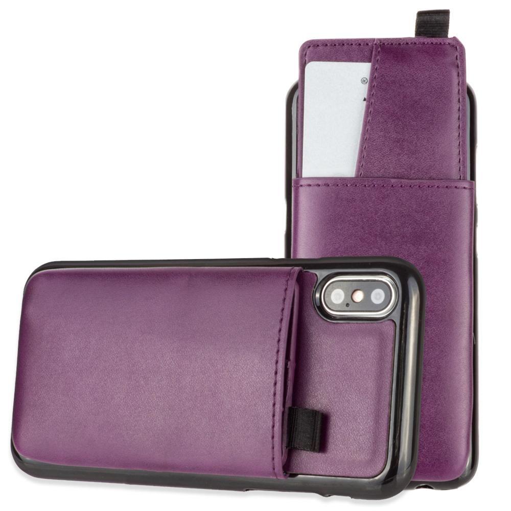 iPhone X Wallet Case, Slim PU Leather with Matching Detachable Slide