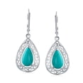 thumbnail image 2 of Bling Jewelry Womens Western Style Blue Turquoise Dangle Gemstone Earrings in  Sterling Silver, 2 of 4