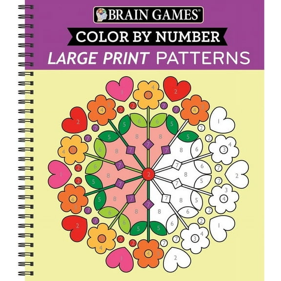 Brain Games - Color by Number Brain Games - Color by Number - Large Print: Patterns (Stress Free Coloring Book), (Spiral-Bound)