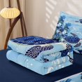 thumbnail image 6 of Manfei Cartoon Sea Turtle Zipper Full Size Comforter Sets with Fitted Sheet and 2 Pillowcases,Cute Ocean Animal Zipper Bedding Set,Blue,Nary Blue Reversible,4pcs, 6 of 8