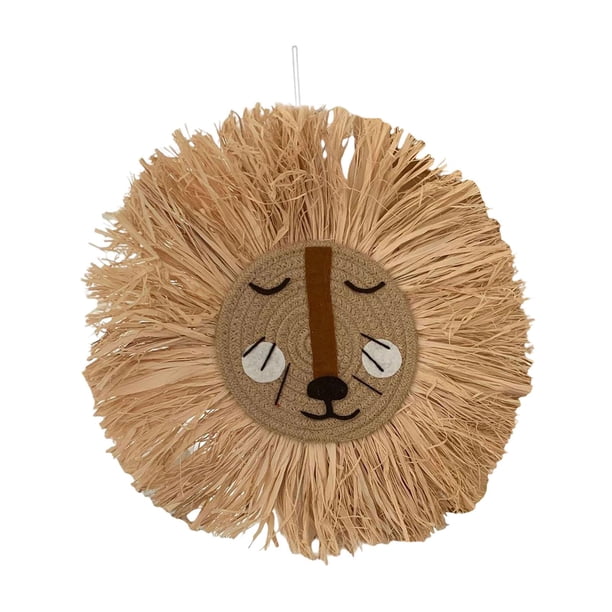 Decoración de pared BLESIY cabeza de animal tejida 15,7 pulgadas