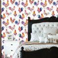 thumbnail image 2 of Farmhouse Peel and Stick Wallpaper Colorful Floral Roosters Watercolor Wall Mural 23.6in x 9.8ft Self Adhesive Wall Paper for Cabinets Drawers Bathroom Bedroom Thicken Vinyl Roll, 2 of 8