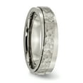 thumbnail image 4 of Titanium Hammered 6mm Ridged Edge Wedding Band Ring Man Fancy  For Dad Mens  For Him, 4 of 11