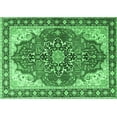 thumbnail image 1 of Ahgly Company Indoor Rectangle Medallion Emerald Green Traditional Area Rugs, 2' x 4', 1 of 4