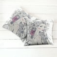 thumbnail image 6 of Ambesonne Floral Throw Pillow Cover 2 Pack, Butterfly Woman Portrait, 18", Pearl and White, 6 of 7