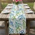 thumbnail image 5 of Blue Green Coral Table Runner, Aqua Abstract Coastal Sea Tropical Washable Cotton Linen Table Runners 72 Inches Long, Dresser Scarf Runner for Dining/Coffee/Kitchen/TV Stands/Cabinets 13''x72'', 5 of 8
