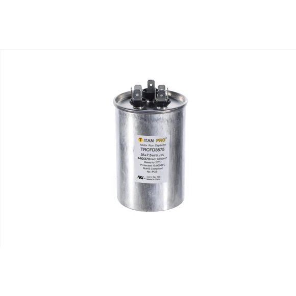 Condensador Titan Pro Round Run 35+7,5 uF 440 V 3,54 x 6 x 6 cm de aluminio