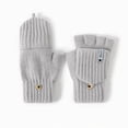 thumbnail image 2 of SAWOBUUN Kids Winter Convertible Flip Top Gloves Boys Girls Knit Half Finger Flip Mittens Warm Thermal Outdoor Cold Weather Gloves, 2 of 6