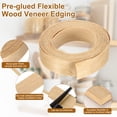 thumbnail image 3 of Uxcell 3/4" x 10 ft Wood Edge Banding, Pre-Glued Iron On Edging Strip, Plywood Wood Grain Repair Tape for Cabinet Repair, Furniture Restoration, Handicraft DIY, Birch, 3 of 6