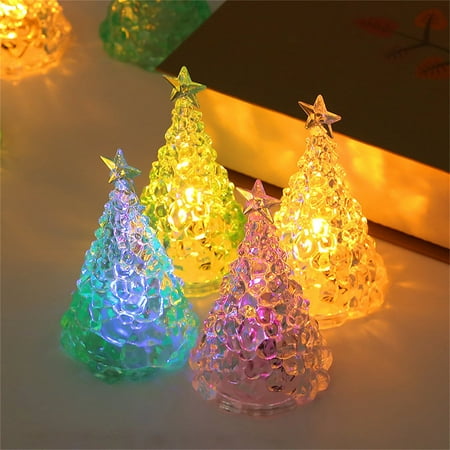 

Clearance! Mbxmh Night Light Crystal Night Light Green Colorful Light Christmas Decorations Christmas Trees Christmas Eve Gifts Led Candle Lights Tabletop Decorations Crystal Night Lights
