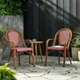 thumbnail image 2 of Symonds Outdoor French Bistro Chairs, Set of 2, Red, White, and Brown Wood, 2 of 7