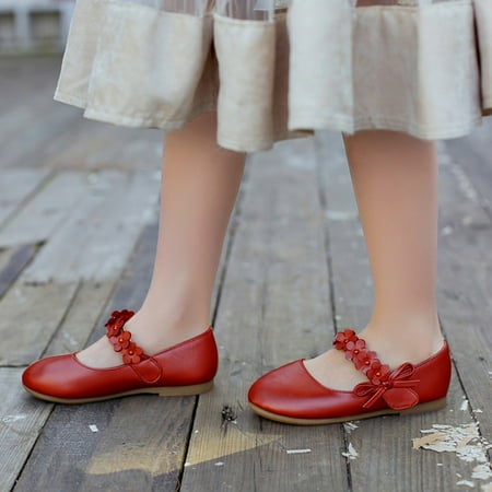 

Cathalem Running Shoes for Girls Girl Shoes Small Leather Shoes Single Shoes Children Dance Shoes Toddler Wide Dress Shoes Girls Red 4 Years