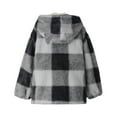 thumbnail image 4 of Girl Fleece Jacket Plaid Long Sleeve Zip Up Outerwear Hooded 9-10 Years Winter Clothes for Girls, 4 of 4