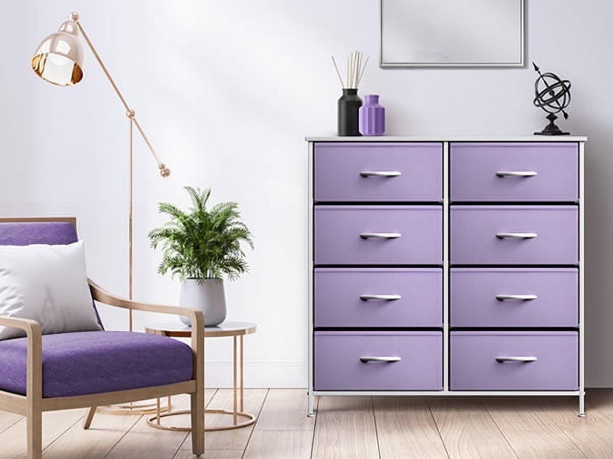 Sorbus 8 Drawers Chest Dresser Purple : Target