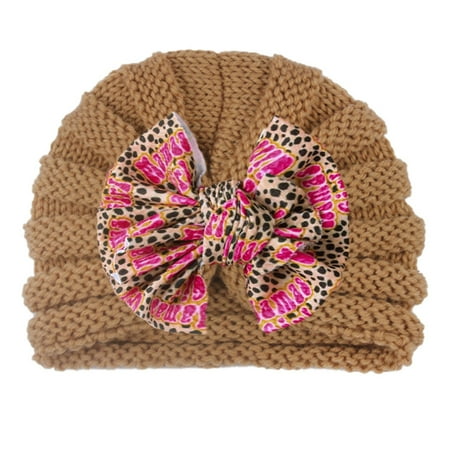 

Newborn Infant Baby Boys Girls Colorful Beanie Bowknot Elastics Turban Hat Cap
