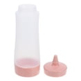 thumbnail image 2 of BERTDOMD 2pcs Condiment Squeeze Bottle Ketchup Hot Sauce Liquids Oil Bottle with Caps Mustard Salad Dressing Dispenser Clear Plastic Bottles Dressing Container for Kitchen Pink, 2 of 5