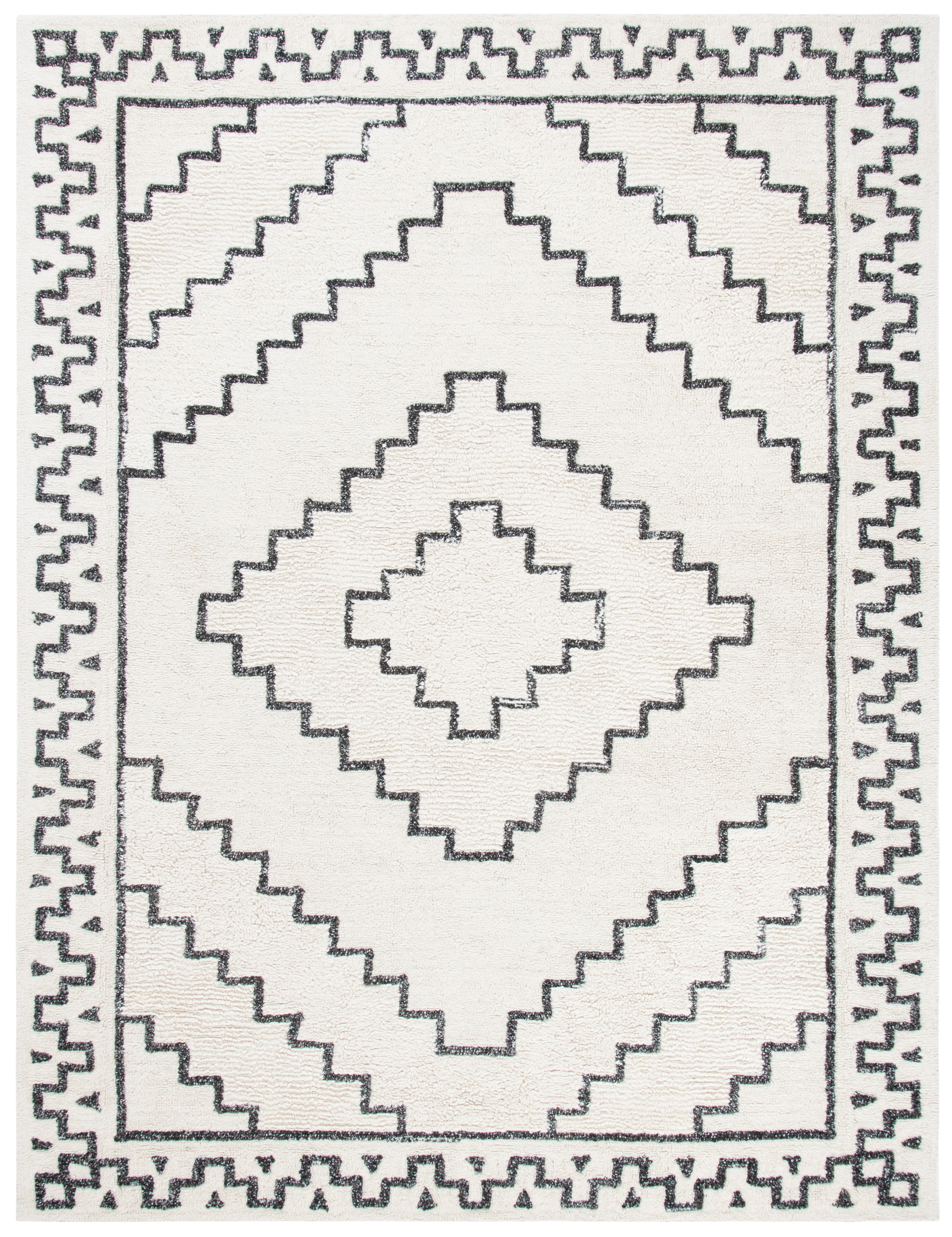 SAFAVIEH Casablanca Lidija Geometric Area Rug, Ivory/Black, 8' x 10'