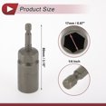thumbnail image 4 of Unique Bargains 1 Pcs Socket de Impacto Herramienta Duradera 80mm Tono Plateado Acero de Cromo Vanadio 1/4" Hex Shank 6 Puntos 17mm para Reparación de Automóvil Motocicleta Dirtbike, 4 of 7