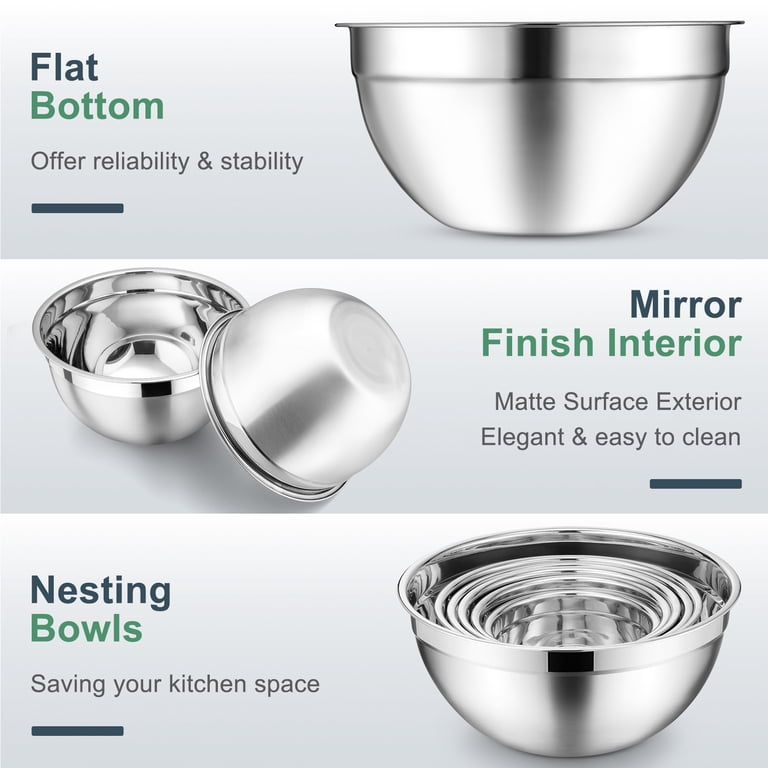 Vesteel 6-Piece Stainless Steel Mixing Bowl Set photo 3