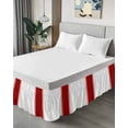 thumbnail image 4 of Red Bed Skirt Stripes Solid Color Bed Skirts King Size 18 Inch Drop, Wrap Around Dust Ruffle&nbsp;Bedskirt with Adjustable Elastic Belt for Queen Size Beds, 4 of 7